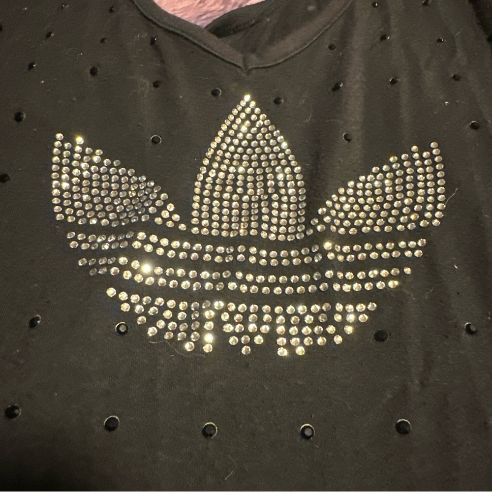 Adidas Black crystal Studded Women's sports tank top